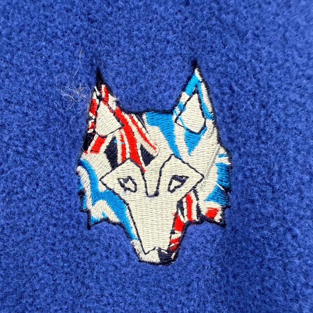 Greyson Clothiers XXL Royal Blue Fleece Full Zip Vest Frederica Golf Wolf Logo - Picture 3 of 7